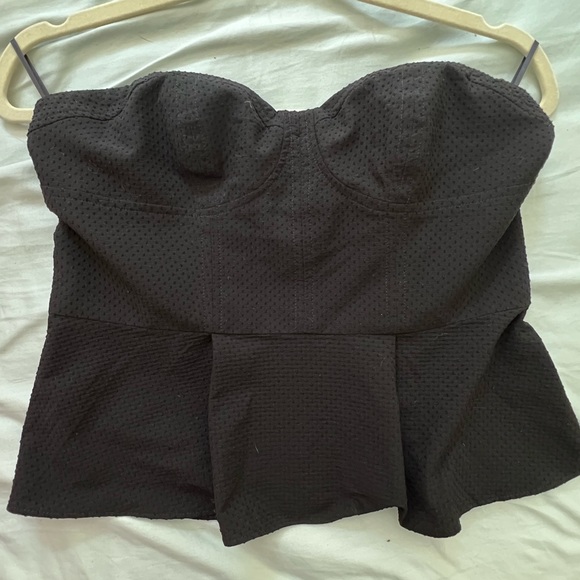 Express Black peplum tube top, size 6 petite - Picture 2 of 3